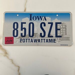 Iowa  license plate